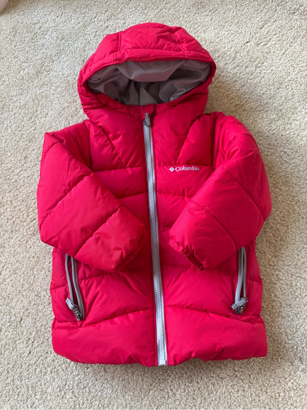 Columbia Kids Bright Red Hooded Puffer Jacket